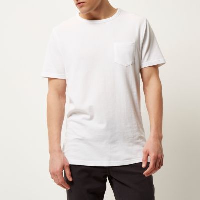 White chest pocket t-shirt